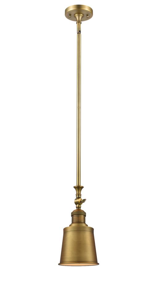 Addison - 1 Light - 5 inch - Brushed Brass - Stem Hung - Adjustable Mini Pendant