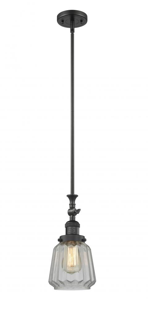 Chatham - 1 Light - 7 inch - Matte Black - Stem Hung - Adjustable Mini Pendant