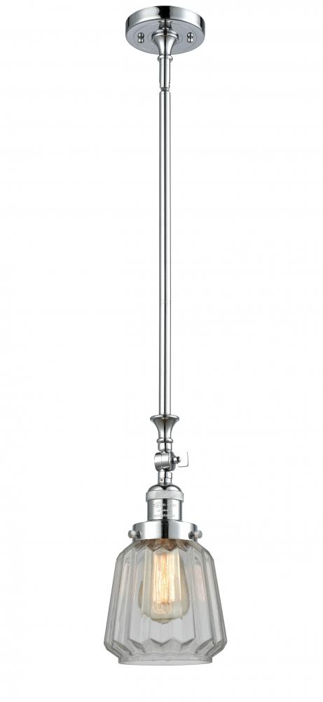 Chatham - 1 Light - 7 inch - Polished Chrome - Stem Hung - Adjustable Mini Pendant