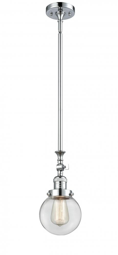 Beacon - 1 Light - 6 inch - Polished Chrome - Stem Hung - Adjustable Mini Pendant