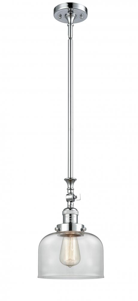 Bell - 1 Light - 8 inch - Polished Chrome - Stem Hung - Adjustable Mini Pendant