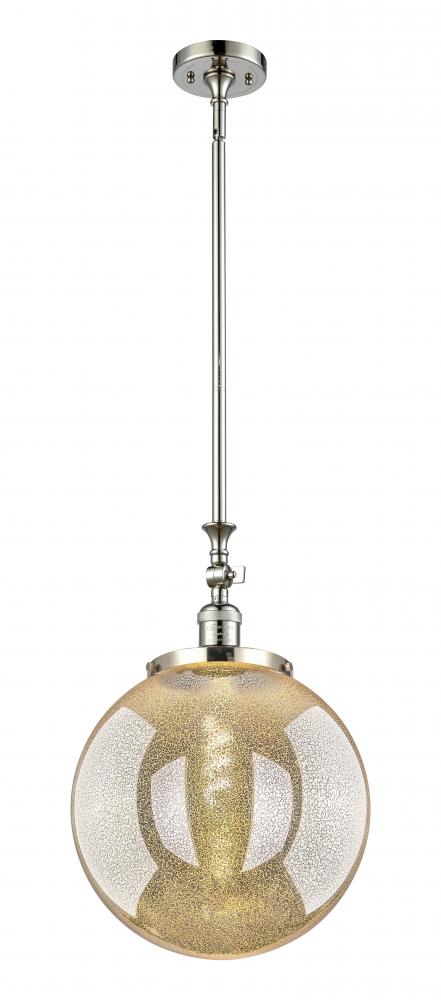 Beacon - 1 Light - 12 inch - Polished Nickel - Stem Hung - Adjustable Mini Pendant