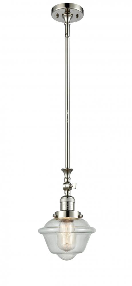 Oxford - 1 Light - 7 inch - Polished Nickel - Stem Hung - Adjustable Mini Pendant