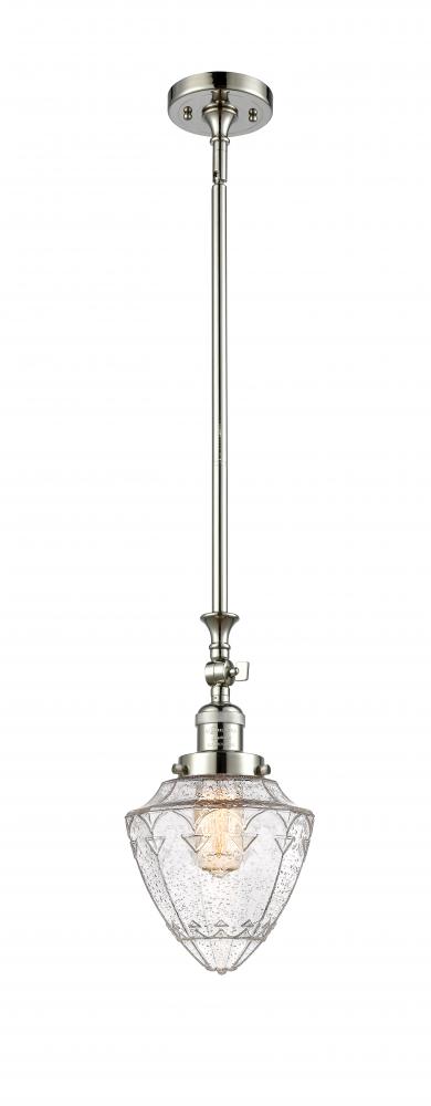 Bullet - 1 Light - 7 inch - Polished Nickel - Stem Hung - Adjustable Mini Pendant