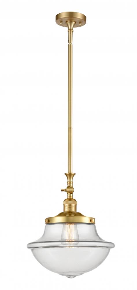 Oxford - 1 Light - 12 inch - Satin Gold - Stem Hung - Adjustable Mini Pendant