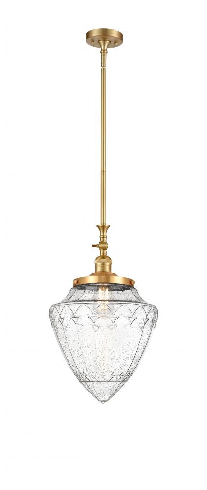 Bullet - 1 Light - 12 inch - Satin Gold - Stem Hung - Adjustable Mini Pendant