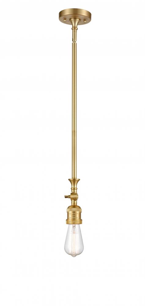 Bare Bulb - 1 Light - 3 inch - Satin Gold - Stem Hung - Adjustable Mini Pendant