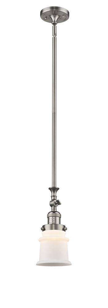 Canton - 1 Light - 5 inch - Brushed Satin Nickel - Stem Hung - Adjustable Mini Pendant