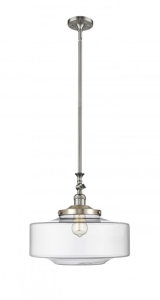 Bridgeton - 1 Light - 16 inch - Brushed Satin Nickel - Stem Hung - Adjustable Mini Pendant