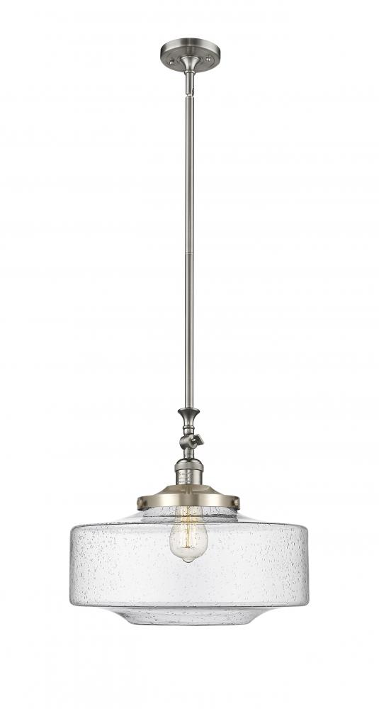 Bridgeton - 1 Light - 16 inch - Brushed Satin Nickel - Stem Hung - Adjustable Mini Pendant