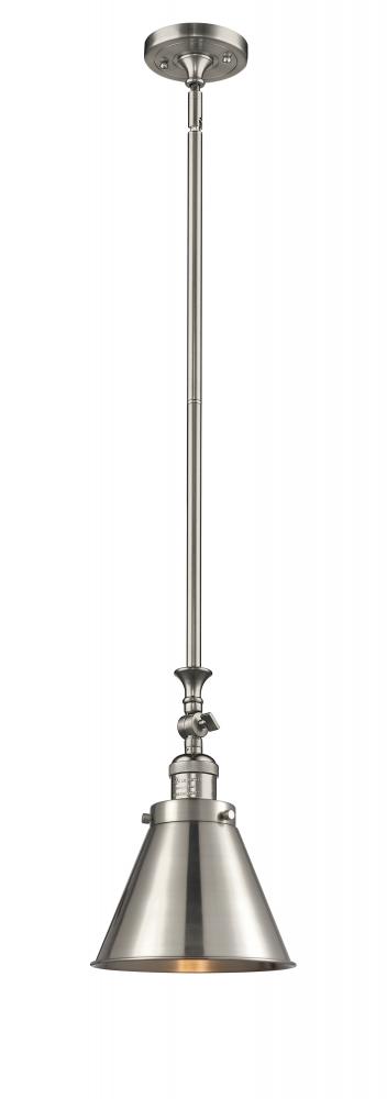 Appalachian - 1 Light - 8 inch - Brushed Satin Nickel - Stem Hung - Adjustable Mini Pendant