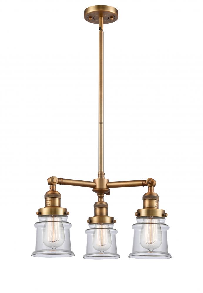 Canton - 3 Light - 18 inch - Brushed Brass - Stem Hung - Chandelier