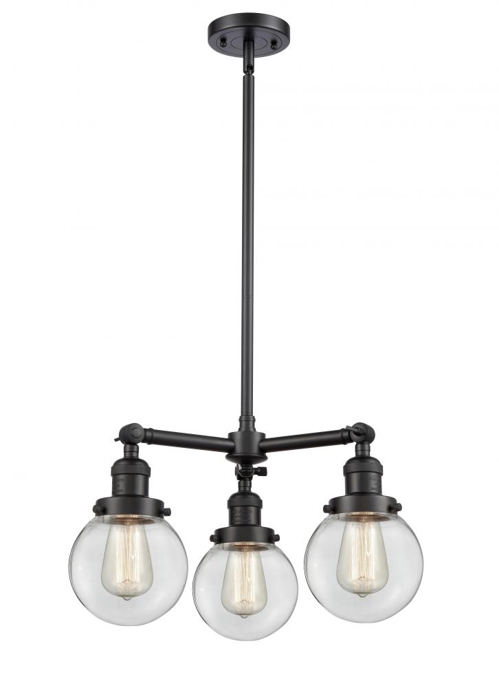 Beacon - 3 Light - 19 inch - Matte Black - Stem Hung - Chandelier