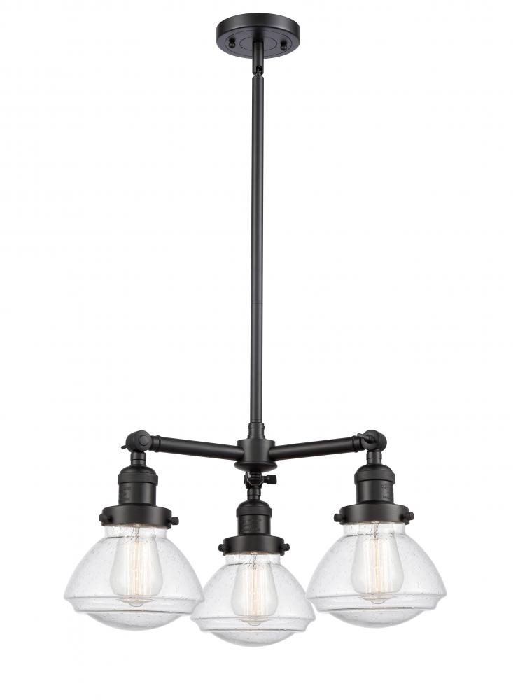 Olean - 3 Light - 19 inch - Matte Black - Stem Hung - Chandelier