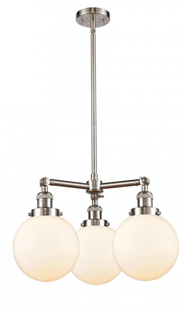 Beacon - 3 Light - 22 inch - Brushed Satin Nickel - Stem Hung - Chandelier
