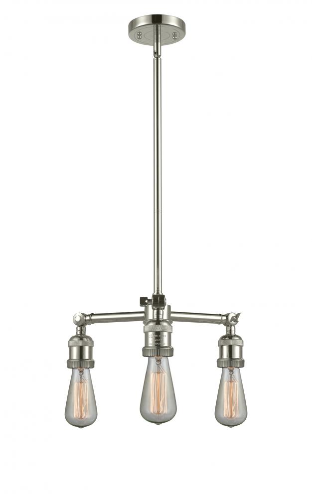 Bare Bulb 3 Light Chandelier