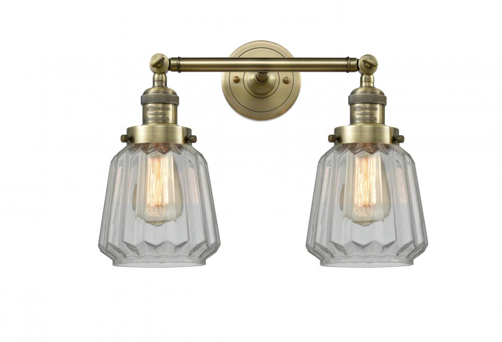 Chatham - 2 Light - 16 inch - Antique Brass - Adjustable Bath Vanity Light