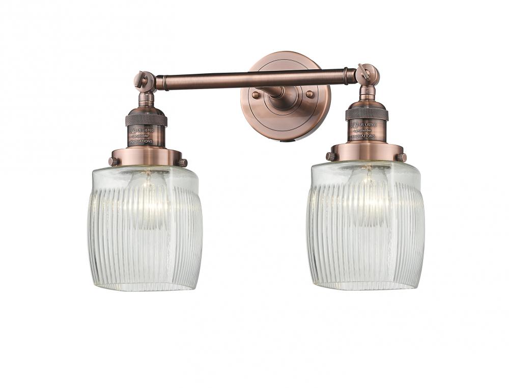 Colton - 2 Light - 16 inch - Antique Copper - Adjustable Bath Vanity Light
