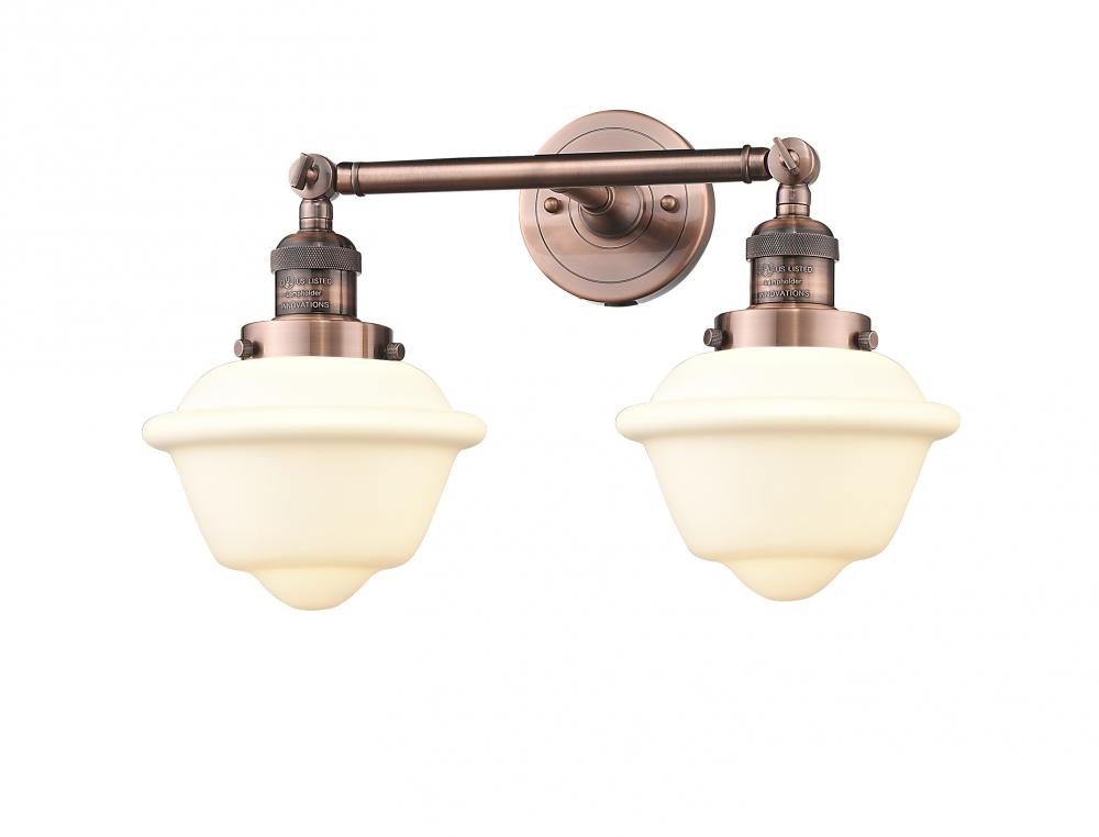 Oxford - 2 Light - 17 inch - Antique Copper - Adjustable Bath Vanity Light