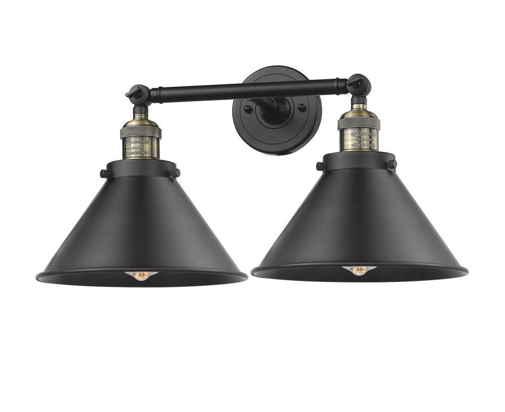 Briarcliff - 2 Light - 19 inch - Black Antique Brass - Adjustable Bath Vanity Light