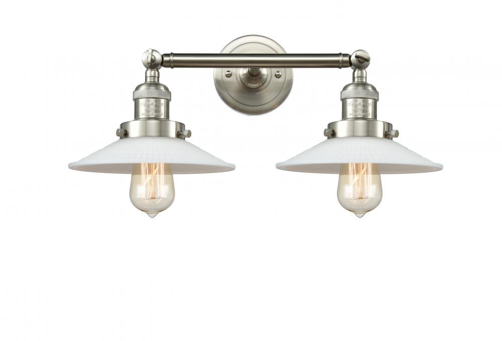 Halophane - 2 Light - 18 inch - Brushed Satin Nickel - Adjustable Bath Vanity Light