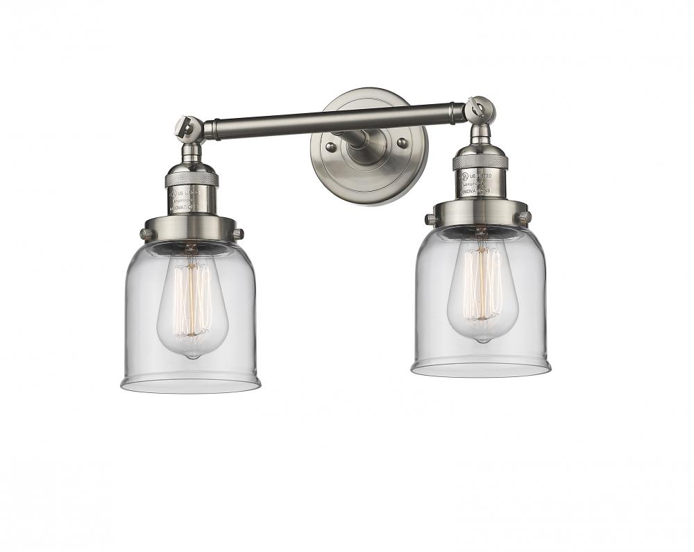 Bell - 2 Light - 16 inch - Brushed Satin Nickel - Adjustable Bath Vanity Light