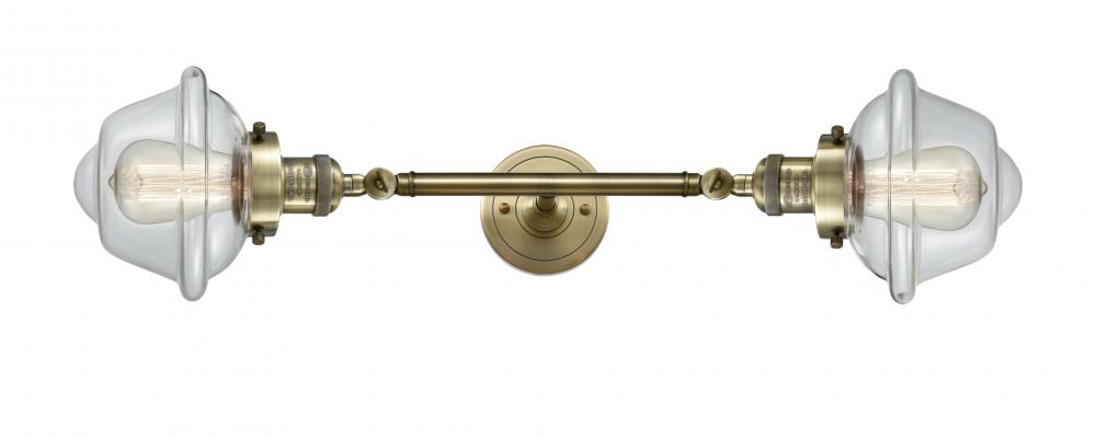 Oxford - 2 Light - 8 inch - Antique Brass - Adjustable Bath Vanity Light