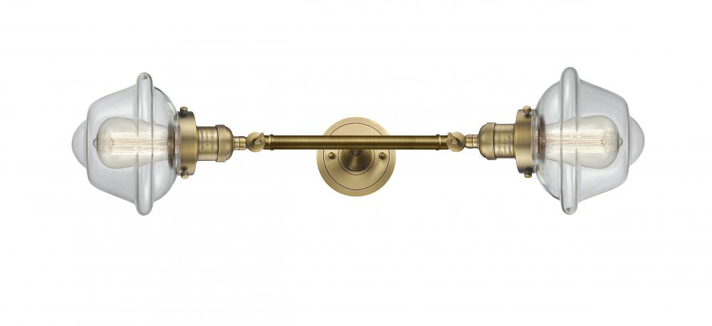 Oxford - 2 Light - 8 inch - Brushed Brass - Adjustable Bath Vanity Light