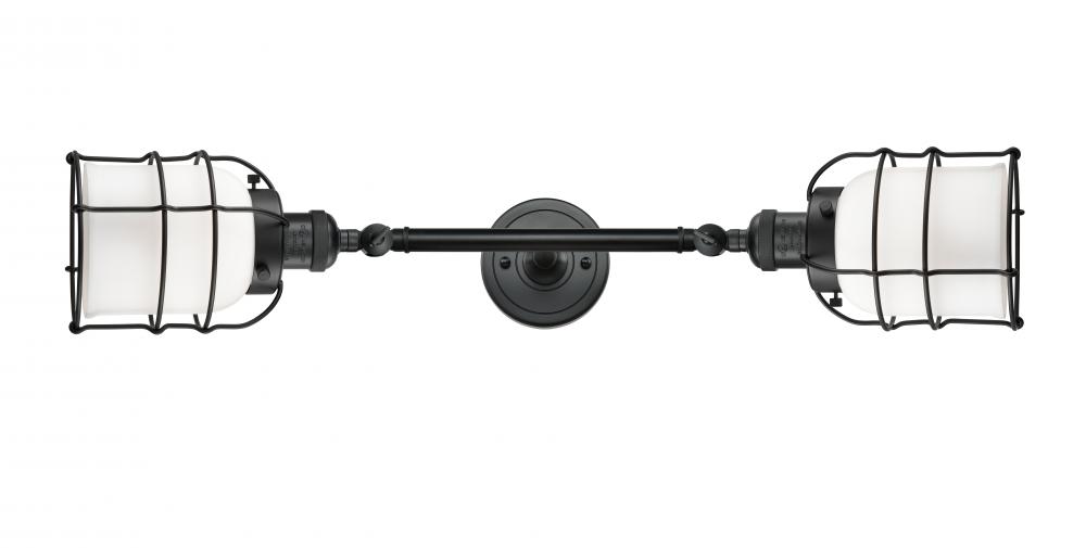 Bell Cage - 2 Light - 6 inch - Matte Black - Adjustable Bath Vanity Light