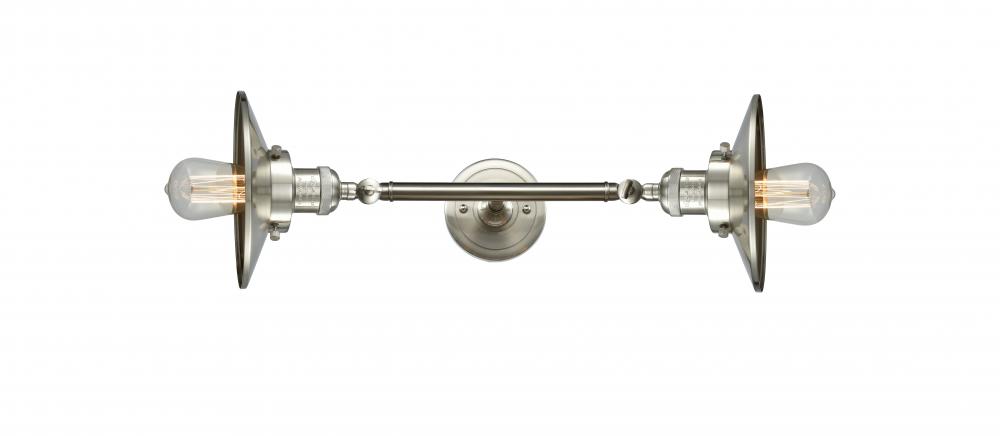 Railroad - 2 Light - 8 inch - Brushed Satin Nickel - Adjustable Bath Vanity Light