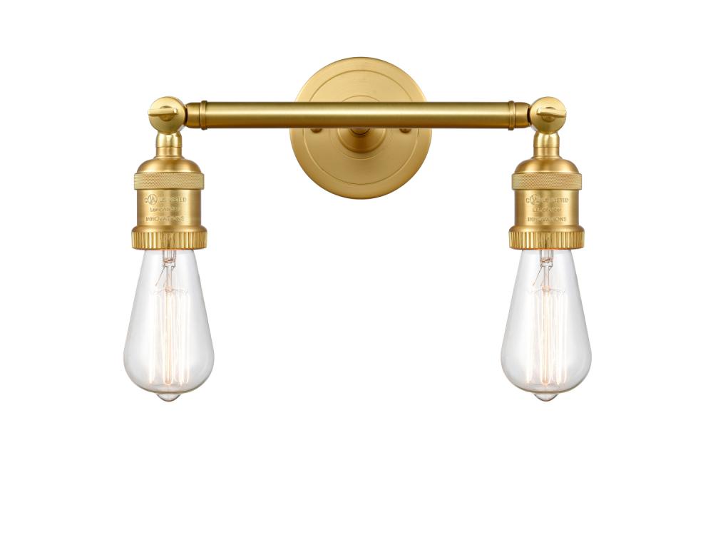 Bare Bulb - 2 Light - 11 inch - Satin Gold - Bath Vanity Light