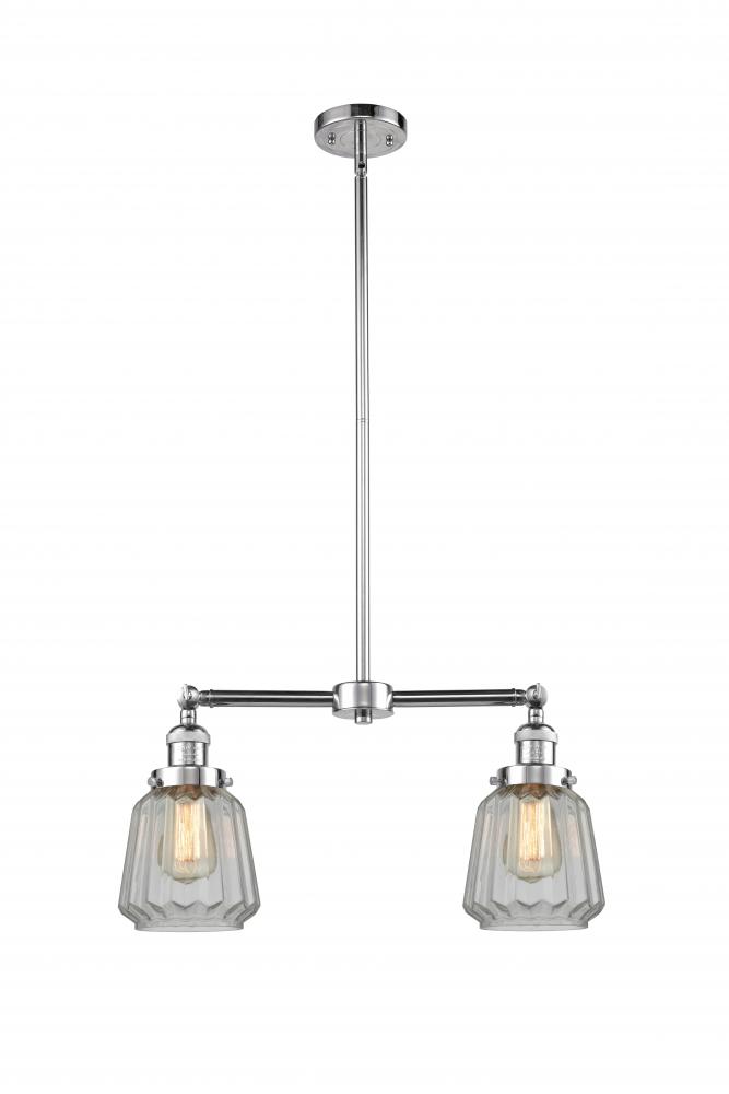 Chatham - 2 Light - 21 inch - Polished Chrome - Stem Hung - Adjustable Island Light