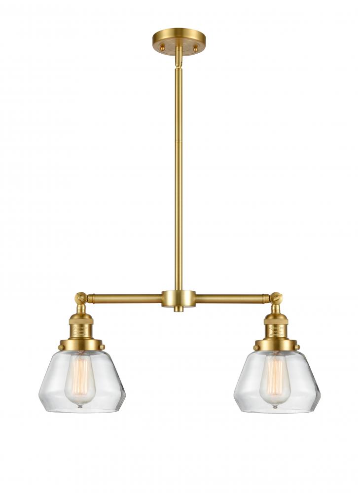 Fulton - 2 Light - 21 inch - Satin Gold - Stem Hung - Adjustable Island Light