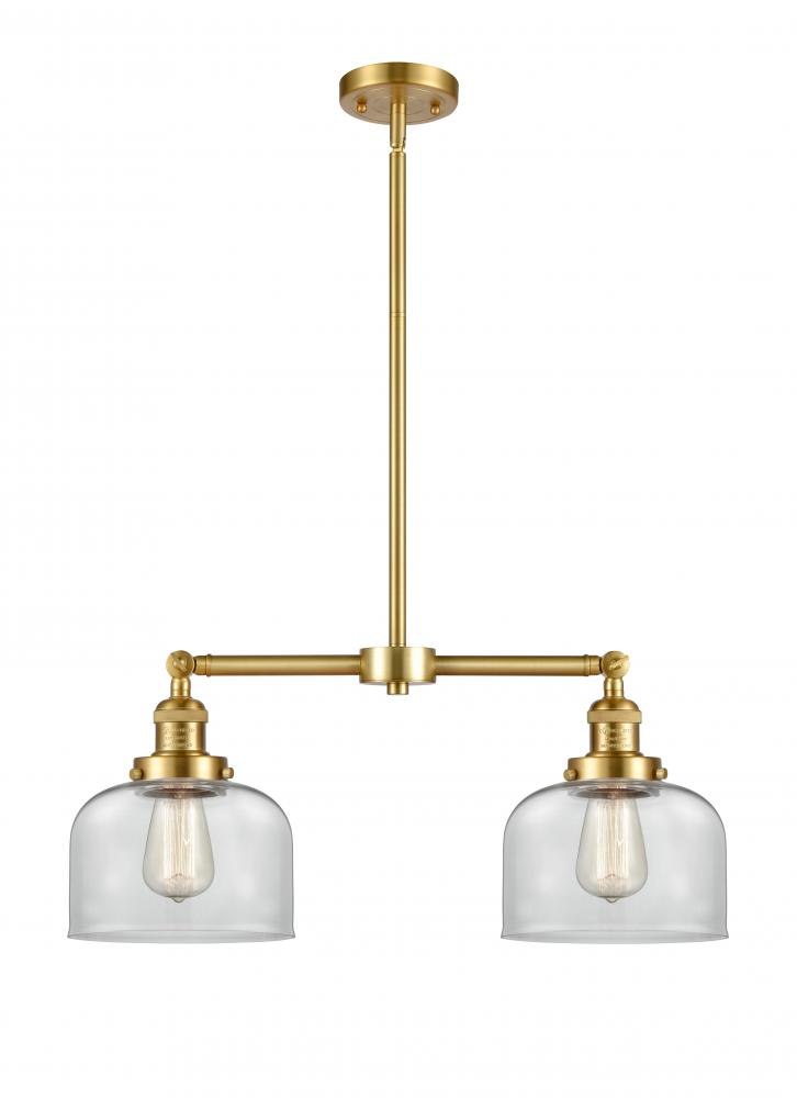 Bell - 2 Light - 21 inch - Satin Gold - Stem Hung - Adjustable Island Light