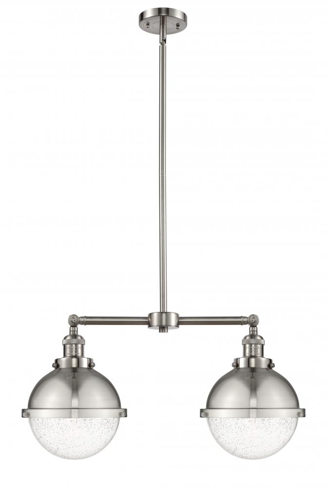 Hampden - 2 Light - 18 inch - Brushed Satin Nickel - Stem Hung - Adjustable Island Light