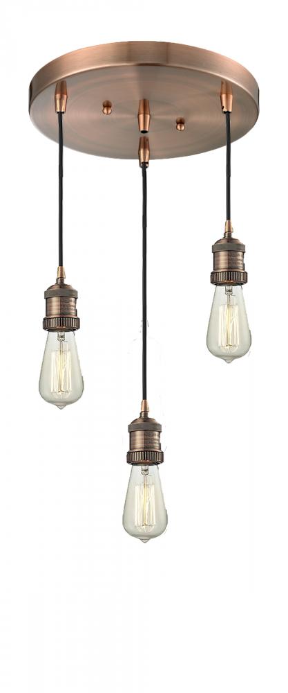 Bare Bulb 3 Light Multi-Pendant