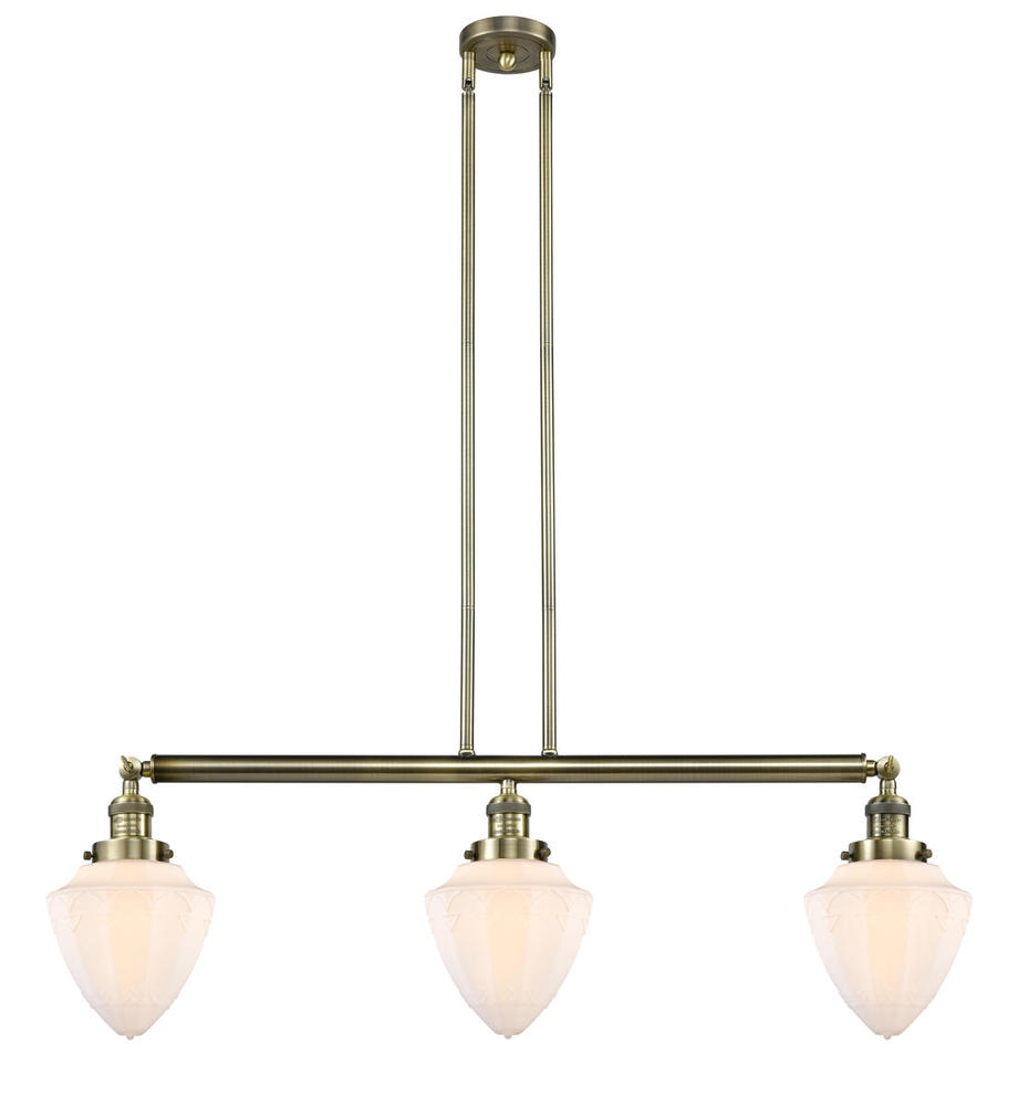Bullet - 3 Light - 38 inch - Antique Brass - Stem Hung - Adjustable Island Light