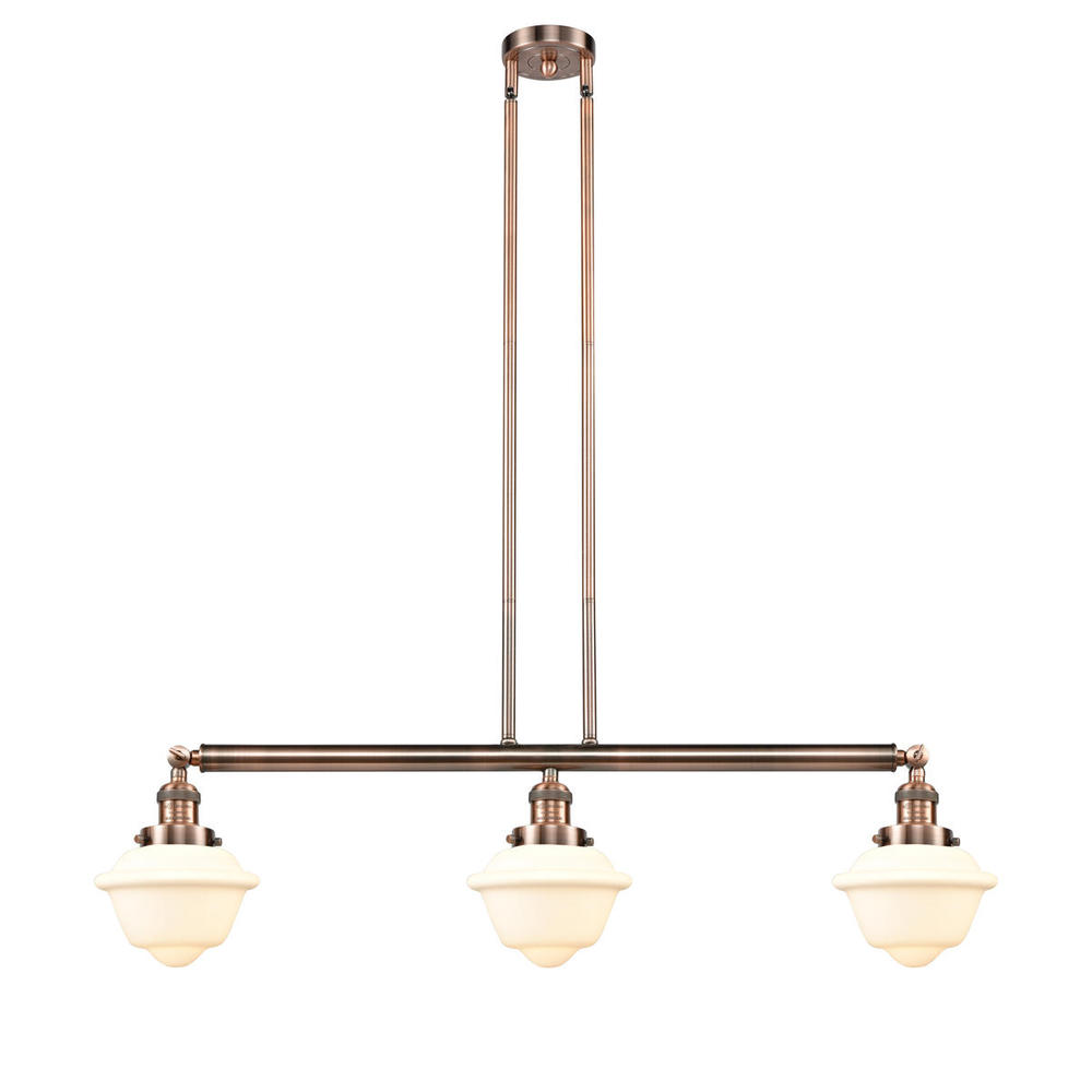 Oxford - 3 Light - 40 inch - Antique Copper - Stem Hung - Adjustable Island Light