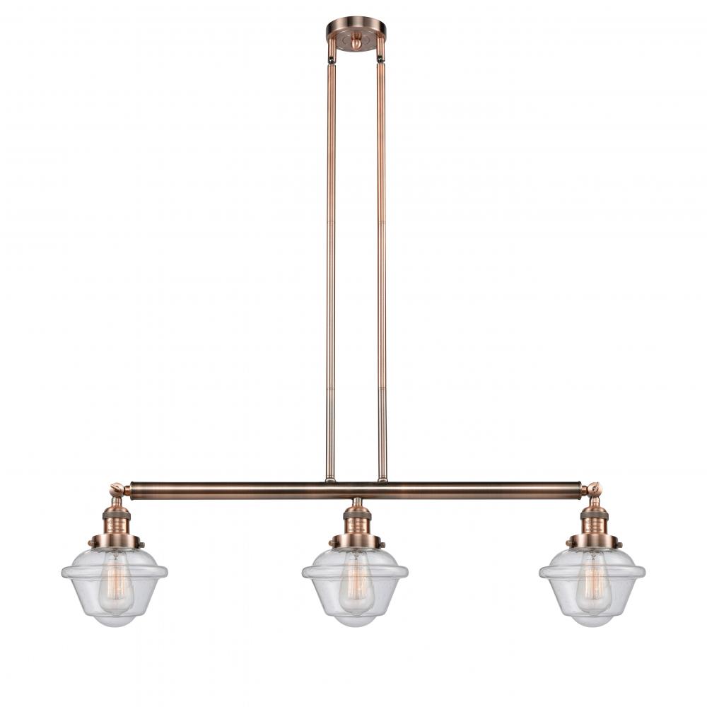 Oxford - 3 Light - 40 inch - Antique Copper - Stem Hung - Adjustable Island Light