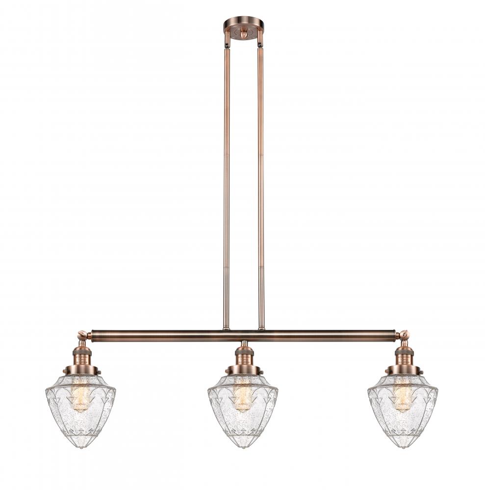 Bullet - 3 Light - 38 inch - Antique Copper - Stem Hung - Adjustable Island Light