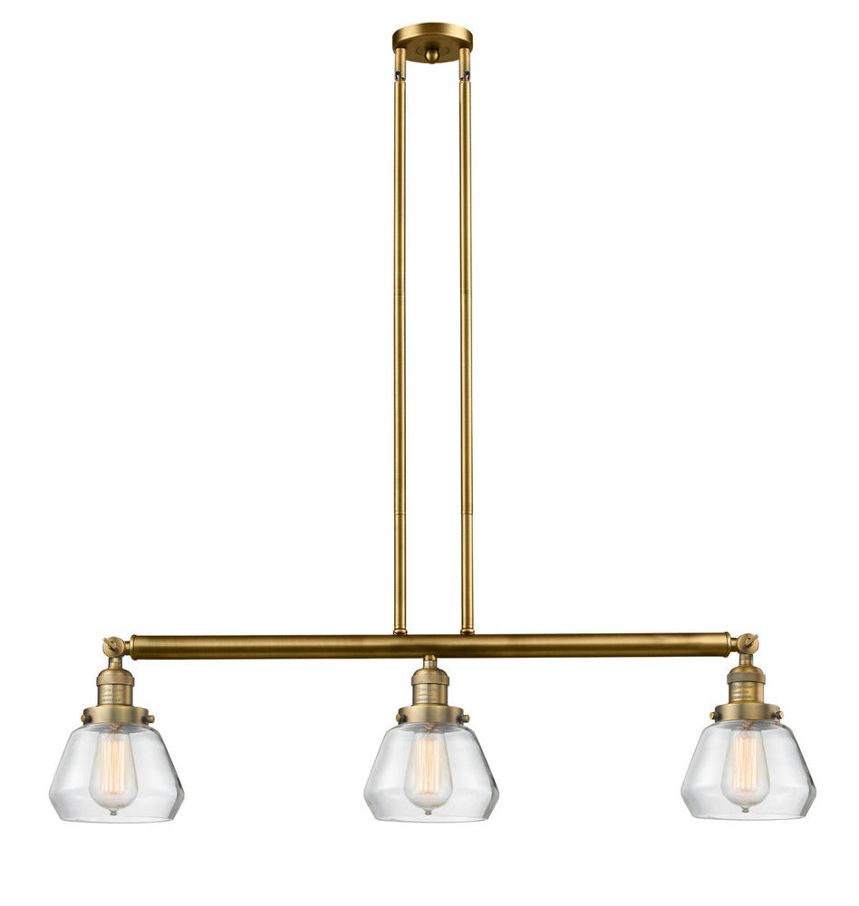 Fulton - 3 Light - 39 inch - Brushed Brass - Stem Hung - Adjustable Island Light