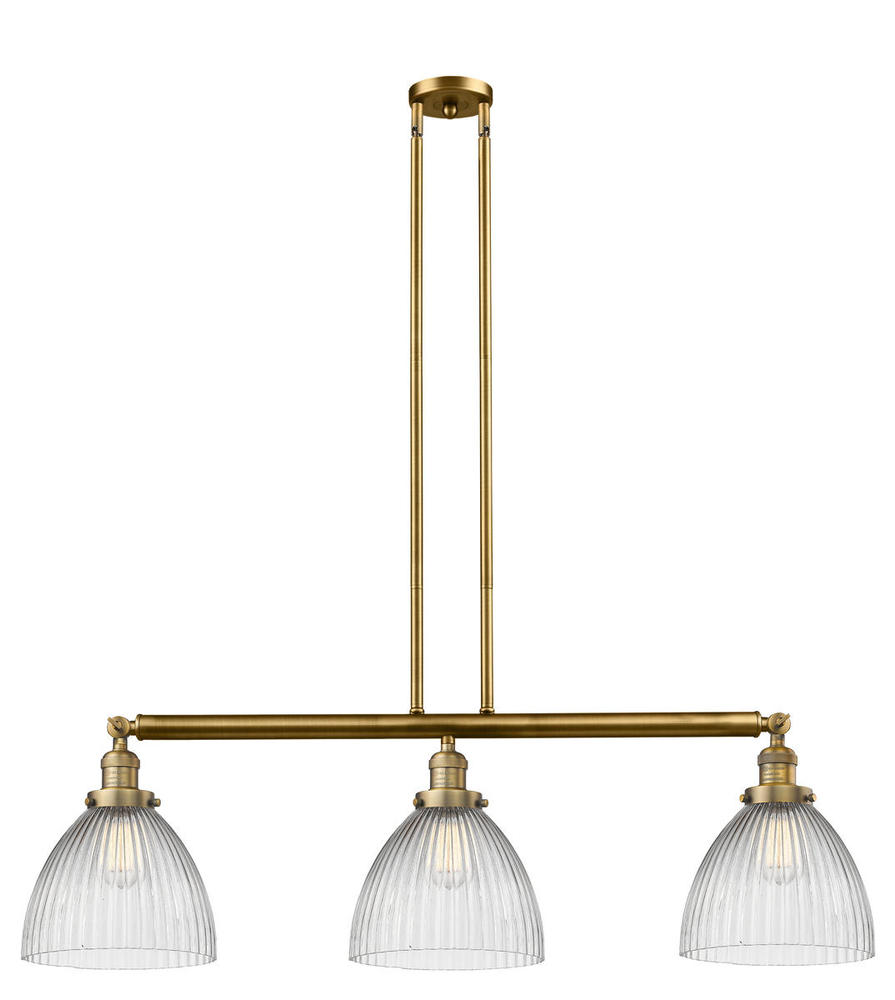 Seneca Falls - 3 Light - 39 inch - Brushed Brass - Stem Hung - Adjustable Island Light