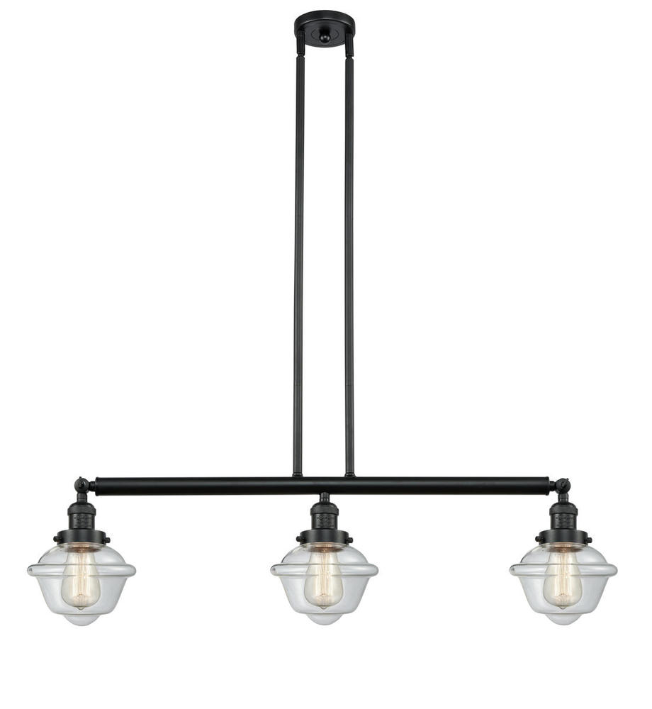 Oxford - 3 Light - 40 inch - Matte Black - Stem Hung - Adjustable Island Light
