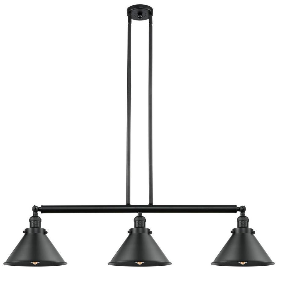 Briarcliff - 3 Light - 43 inch - Matte Black - Stem Hung - Adjustable Island Light