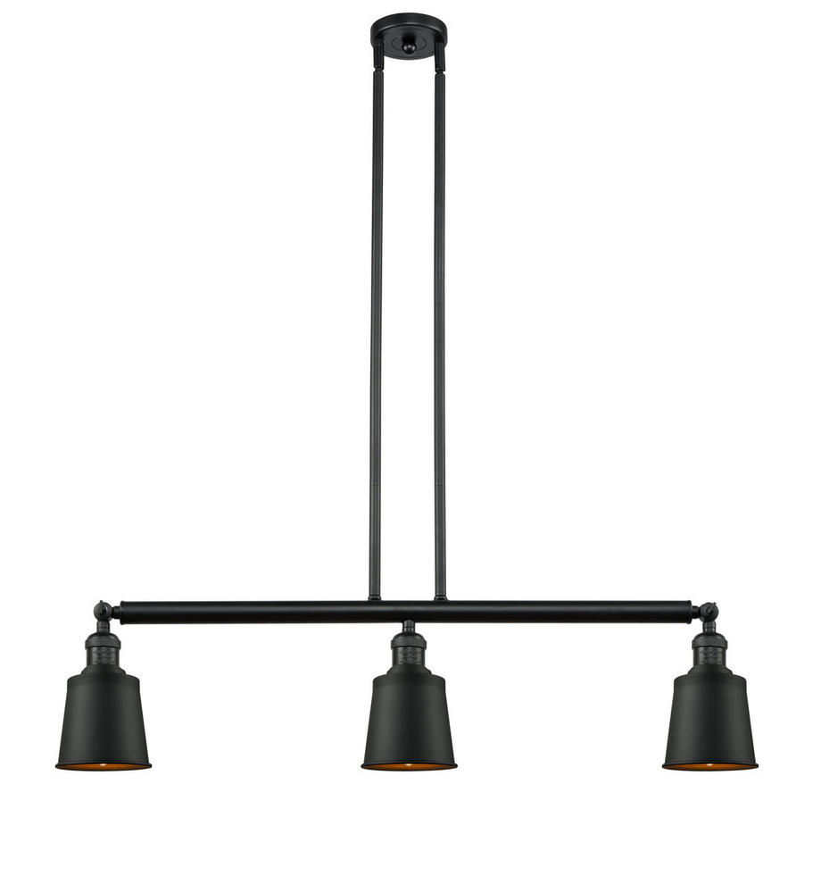 Addison - 3 Light - 38 inch - Matte Black - Stem Hung - Adjustable Island Light