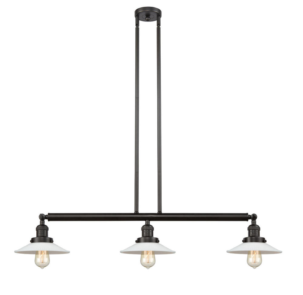 Halophane - 3 Light - 41 inch - Oil Rubbed Bronze - Stem Hung - Adjustable Island Light