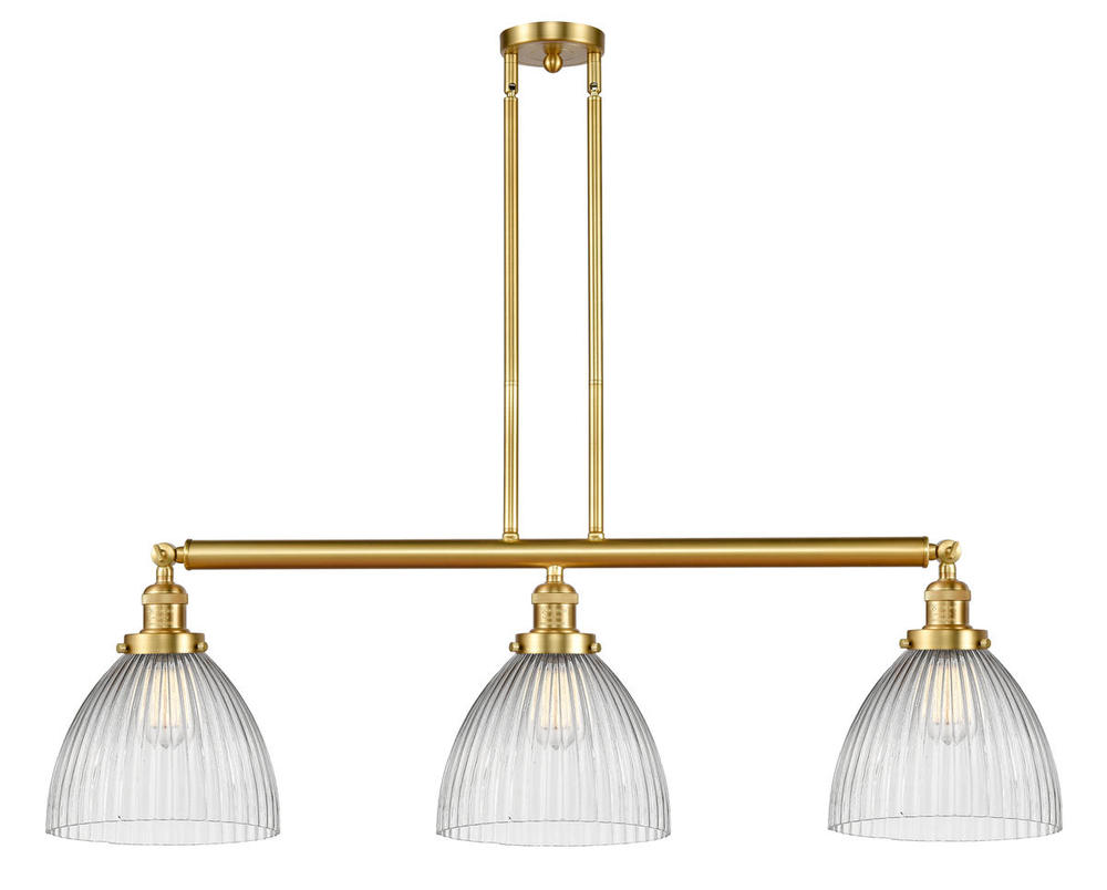 Seneca Falls - 3 Light - 39 inch - Satin Gold - Stem Hung - Adjustable Island Light