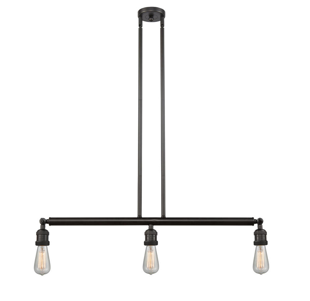 Bare Bulb - 3 Light - 38 inch - Oil Rubbed Bronze - Stem Hung - Adjustable Island Light