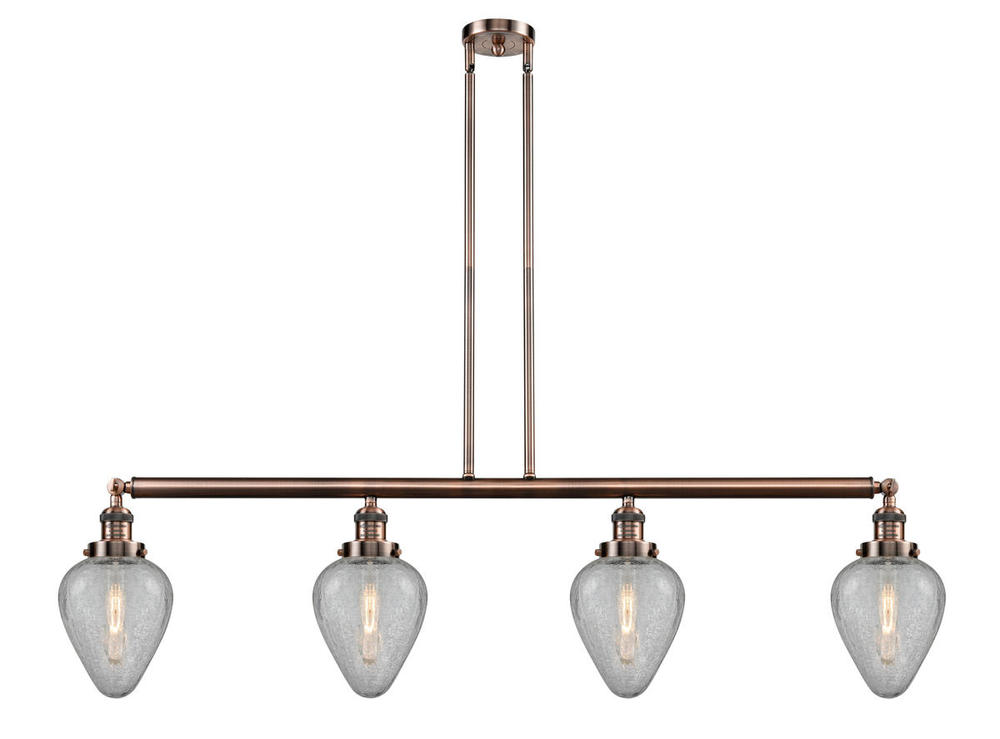 Geneseo - 4 Light - 52 inch - Antique Copper - Stem Hung - Island Light
