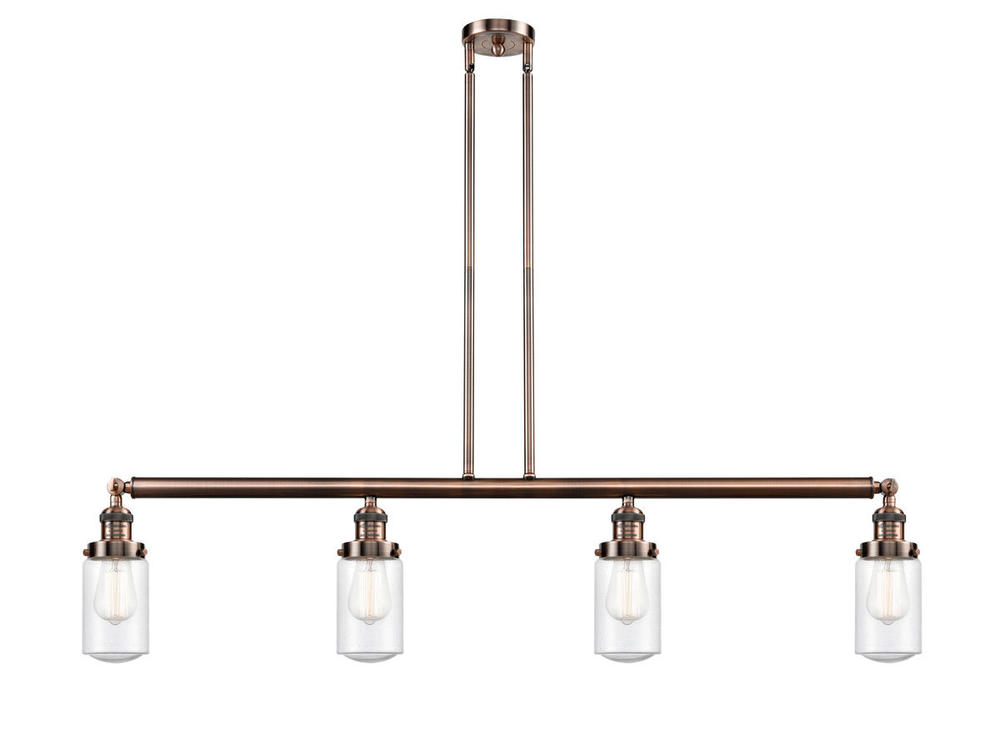 Dover - 4 Light - 49 inch - Antique Copper - Stem Hung - Island Light
